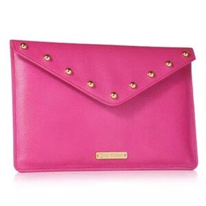 Juicy Couture Hot Pink Envelope Clutch with Gold Studs